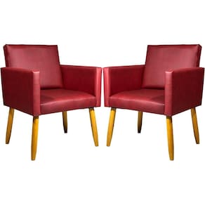 Kit 2 Poltronas Decorativa Para Sala Recepção Consultório Nina Corino Cores Pé Palito 30 Cm Castanho