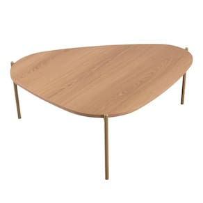 Mesa De Centro Organica Pe Metal Dourado Hanover
