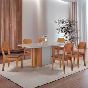 Mesa De Jantar Aspen 180cm 6 Cadeiras Copper