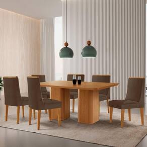 Mesa De Jantar Eloise 180cm Tampo Mdf 6 Cadeiras Lisboa