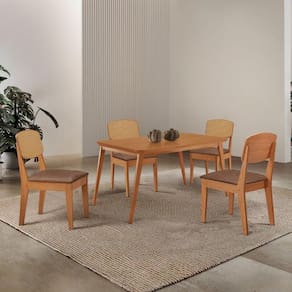 Mesa De Jantar Copper 120cm Tampo Mdf Laminado 4 Cadeiras