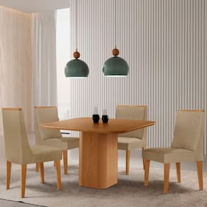 Mesa De Jantar Eloise 90cm Tampo Mdf Com 4 Cadeiras