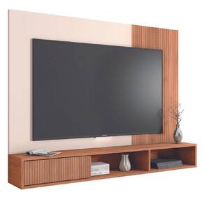 Painel Para Até 55" Ripado Impressão 3D Com Nicho Madrid
