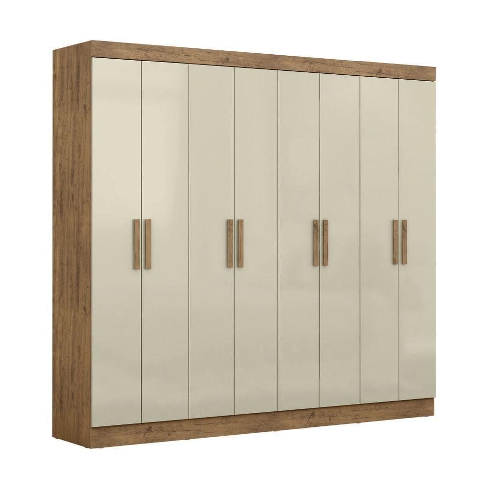 Guarda Roupas Casal 8 Portas 4 Gavetas Maxel Ipe Off White