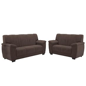 Conjunto De Sofá 2 E 3 Lugares Turim Veludo Luizzi Marrom