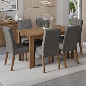 Conjunto Sala De Jantar 6 Cadeiras Allegro Madesa Rustic