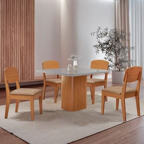 Mesa De Jantar Eloise 90cm 4 Cadeiras Copper Turim