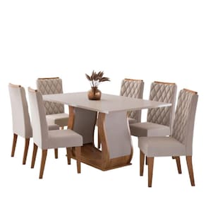 Conjunto De Sala De Jantar Mesa Veneto 1,60m 6 Cadeiras