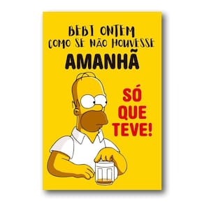 Placa Decorativa Cerveja Frase Simpson Mdf 20x30 Cm