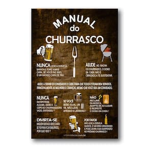 Placa Decorativa Manual Do Churrasco Mdf 30x40 Cm