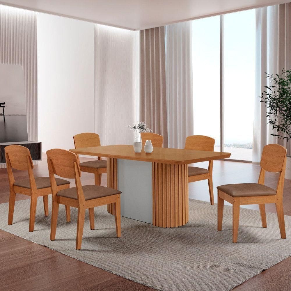 Mesa De Jantar Aspen 180cm Tampo Mdf Laminado Tork / /off White