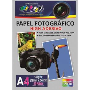 Papel Fotográfico Inkjet A4 High Adesivo 135g 20fls