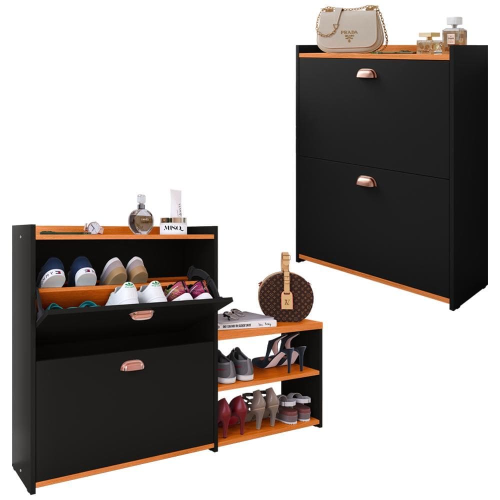 Kit 2 Sapateira Organizadora Assento Prateleira Puxador Concha Multiuso Quarto Hall Entrada - Lojas RPM