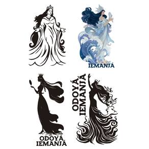 Cartela de Adesivos para Carro Iemanjá Rainha do Mar 4 Uni