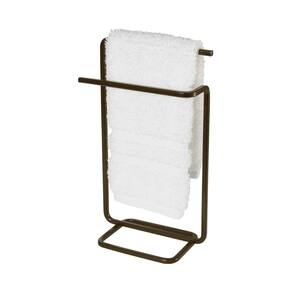 Suporte Porta Toalha De Rosto Toalheiro Duplo de Bancada Banheiro Cor Café - 2022CF Future