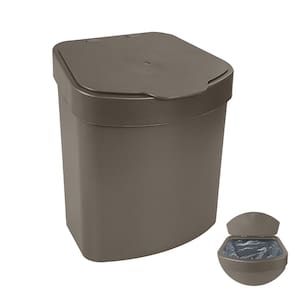Lixeira 2,5 Litros Com Tampa Plástica de Pia Bancada Cozinha Cor Café - 1109CF Future