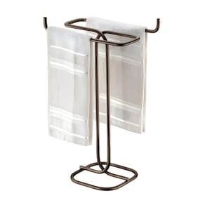 Suporte Porta Toalha De Rosto Toalheiro Duplo Bancada Banheiro Cor Café - 1177CF Future