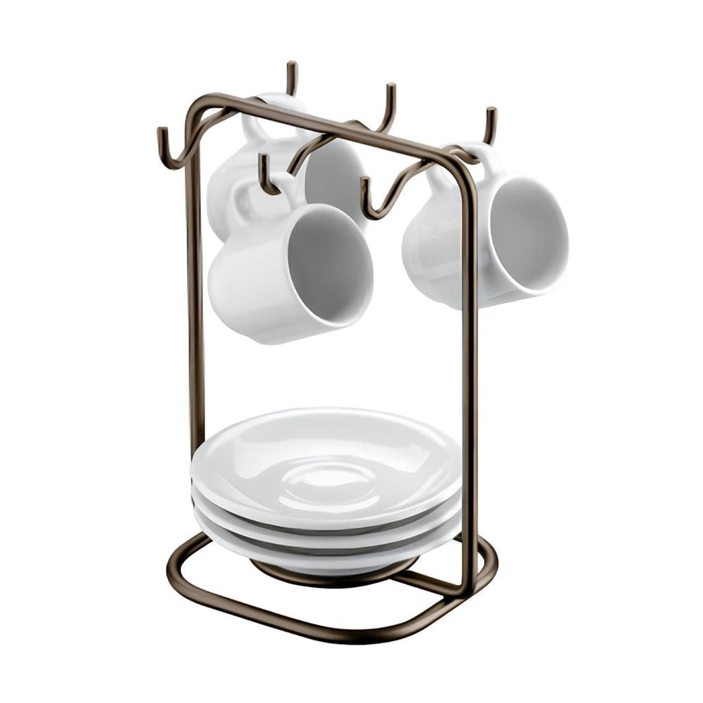 Suporte Organizador Pires Xícaras Bancada Cozinha Cor Café - 1124CF Future