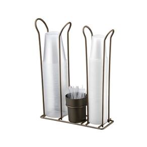 Suporte Porta Copos Descartáveis 200/50/80ml Mexedor Cor Café - 1153CF Future