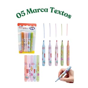 05 Marca Texto com cheirinho de Fini Marcador de texto com cheiro de bala papelaria
