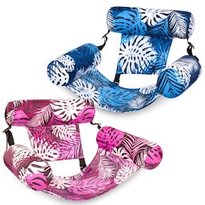 Piscina inflável Floats Sloosh Tropical Leaves para adultos, pacote com 2
