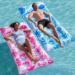 Piscina inflável Floats Sloosh XL com apoio de cabeça, pacote com 2 unidades azul/rosa