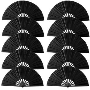 Hand Fan Oncpcare Boots on The Ground Folding Black x10