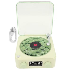 Caixa de Som Toca Disco Vinil Vitrola Blluetooth Cartao Tf Usb Portatil Recarregavel Musica Iluminaçao Decoraçao Vintage Retro