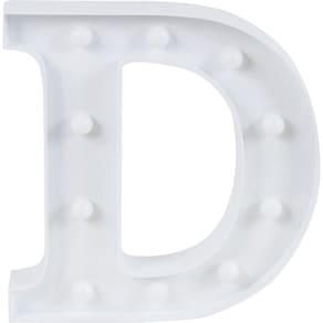 Luminária Led Decorativa Letra D Cazza Branca