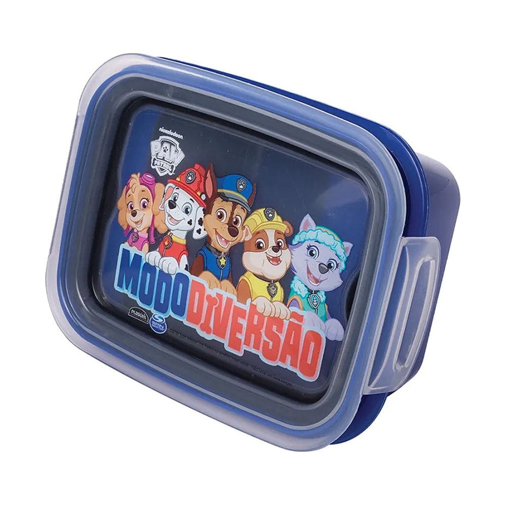 Marmita hermética com Trava Decorada Patrulha Canina Azul 630ml 15129 - Plasútil