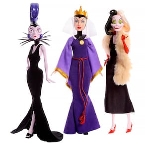Bonecas Vilãs Disney Villians Rainha Má, Cruella De Vil e Ysma Colecionáveis HRF56 - Mattel