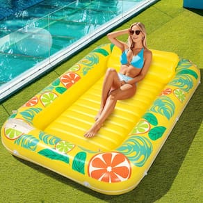 Piscina de bronzeamento Panadajoy para adultos com porta-copos e travesseiro