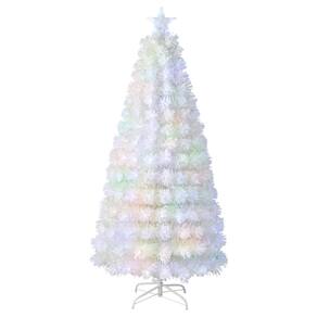 Árvore de Natal Goplus de fibra óptica pré-iluminada de 6 pés com 220 pontas