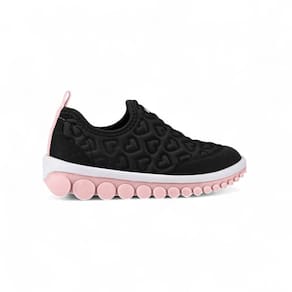 Tênis Infantil Menina Bibi Roller 2.0 Preto com Rosa de Coração