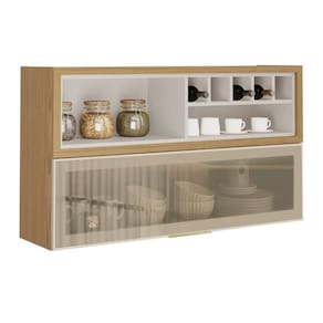 Armário Aéreo de Cozinha Itatiaia 1 Porta e Nicho Off White New Porto