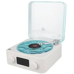 Caixa de Som Vitrola Toca Disco Vinil Bluetooth Musica Cartao Tf Luminaria Led Musica