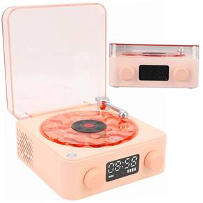 Caixa de Som Toca Disco Vinil Vitrola Musica Bluetooth Cartao Tf USB Recarregavel