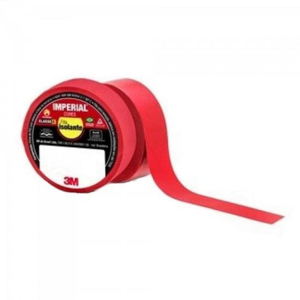 Fita Isolante 18mm X 10m Vermelha 3M - PCT 10un