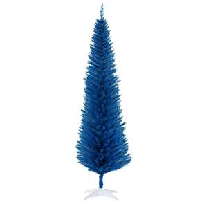 Árvore de Natal HOMCOM, lápis artificial azul de 7 pés com 499 pontas