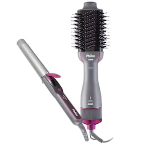 Kit Philco Escova Secadora E Cacheador PKT3000 Bivolt