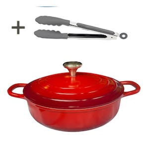 Panela Caçarola Vermelha Cerâmica 26cm 3,4litros 4mm Chef Florença