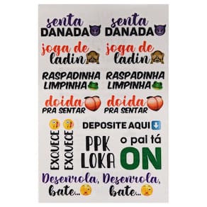 Tatuagem Temporária Senta Danada Sexy Ousada e Divertida 15 Desenhos Provocantes