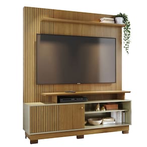 Estante Painel Para TV 65 Pol 160cm Anny Z10 Cumaru/Opala - Mpozenato