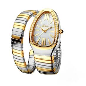 Relógio KLSKLYL Dress Shape Snake Shape Bracelete Feminino Impermeável
