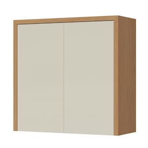 Armário Aéreo Cozinha Condessa 2 Portas 100% Mdf Carvalho/Greige - Nesher