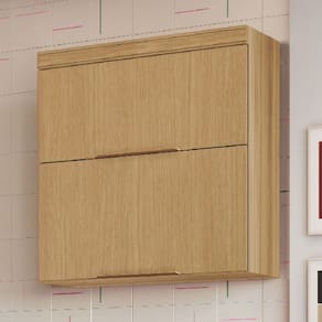 Armário Aéreo Cozinha 80 Cm Marquesa 2 Portas Natural - Nesher