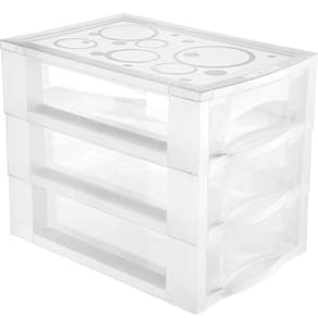 Mini Gaveteiro Para Organizar Transparente 3 Gavetas Maquiag