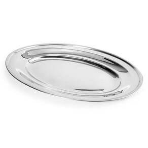 Baixela de Inox Rasa Oval 25cm para Servir Porções Saladas P