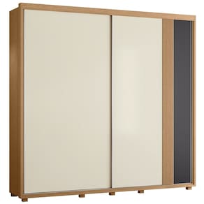 Guarda Roupa Casal 240cm 2 Portas Aline Flex A02 Off/Titanium - Mpozenato