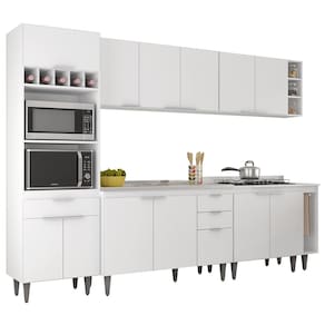 Armário de Cozinha CP07 Com Pia 120cm Pérola Z34 Branco - Mpozenato